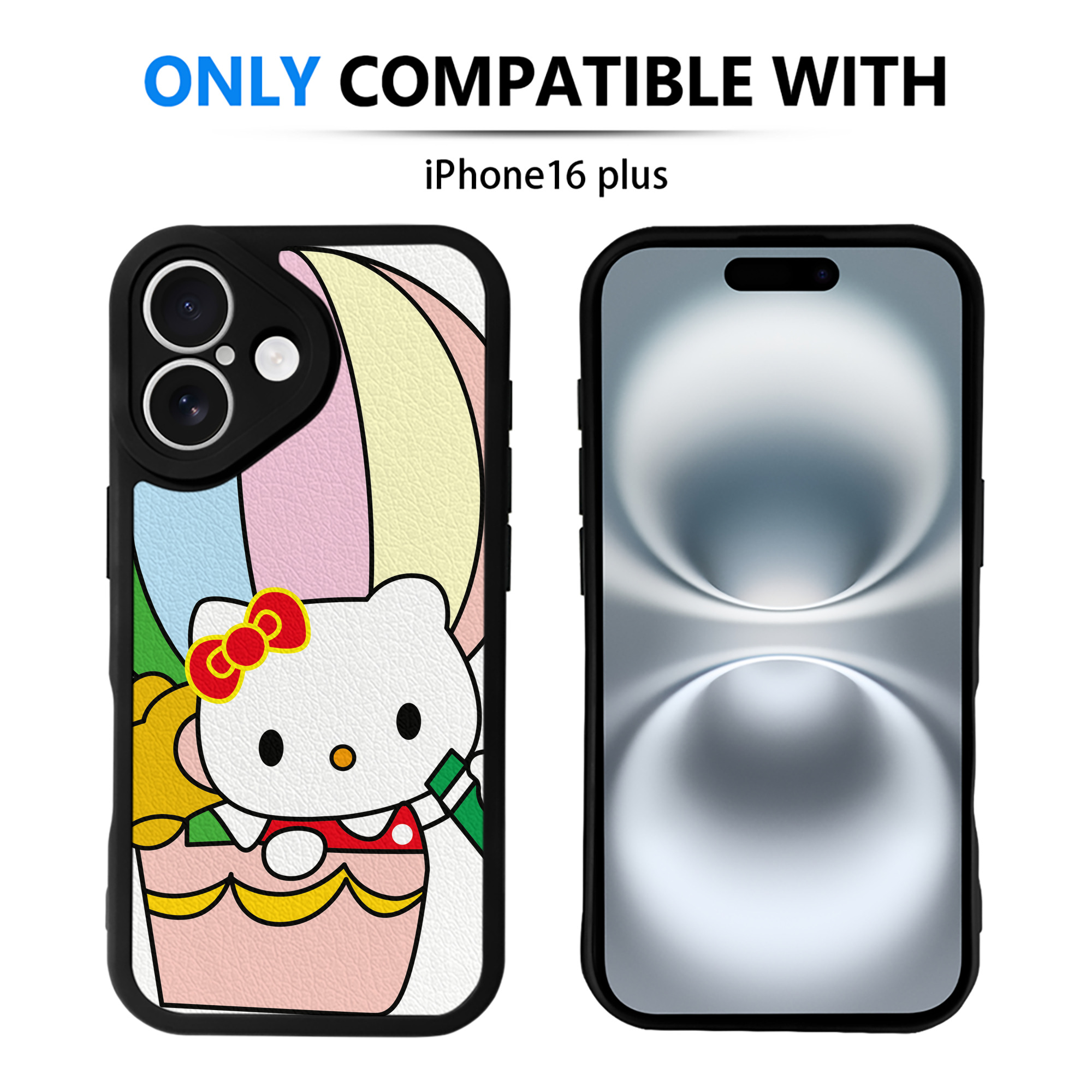 （画像用） Hello Kitty ハローキティ 【iPhone 16シリーズ対応】シリコンスマホケース（レザー調） 材質：シリコン